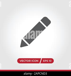Pencil icon vector. Simple pencil sign in modern design style for web site and mobile app. EPS10 Stock Vector