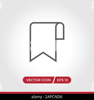 Bookmark icon vector. Simple bookmark sign in modern design style for web site and mobile app. EPS10 Stock Vector
