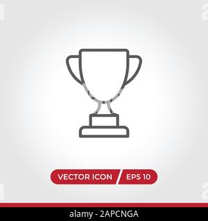 Trophy icon vector. Simple trophy sign in modern design style for web site and mobile app. EPS10 Stock Vector