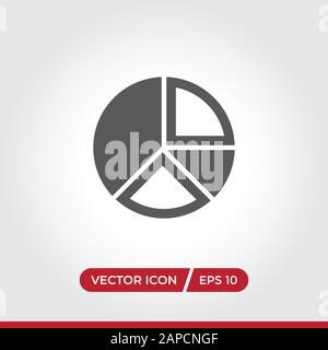 Pie chart icon vector. Simple pie chart sign in modern design style for web site and mobile app. EPS10 Stock Vector