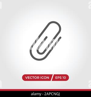 Paper clip icon vector. Simple paper clip sign in modern design style for web site and mobile app. EPS10 Stock Vector