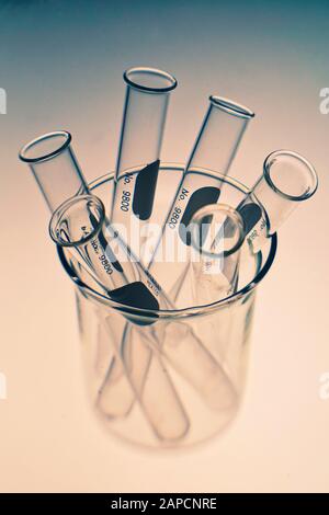 Montreal,Quebec,Canada,January 22,2020.Collection of laboratory test-tubes and beakers. Montreal,Quebec,Canada.Credit:Mario Beauregard/Alamy News Stock Photo