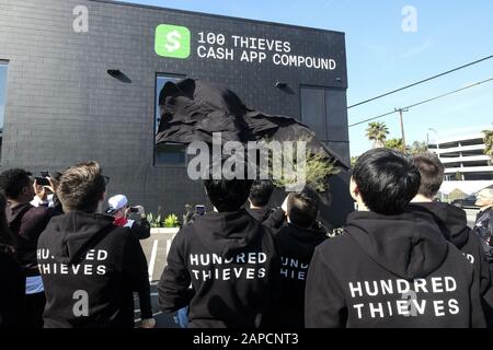 Los Angeles, California, USA. 22nd Jan, 2020. The 100 Thieves new headquarters is revealed during a ceremony opening in Culver City, California, Wednesday, Jan. 22, 2020. Credit: Ringo Chiu/ZUMA Wire/Alamy Live News Stock Photo