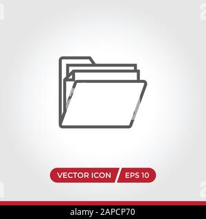 Folder icon vector. Simple folder sign in modern design style for web site and mobile app. EPS10 Stock Vector