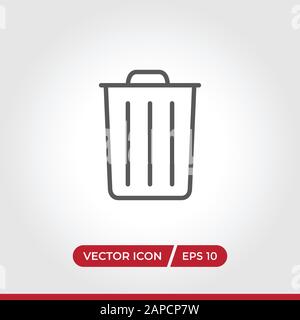 Garbage icon vector. Simple garbage sign in modern design style for web site and mobile app. EPS10 Stock Vector