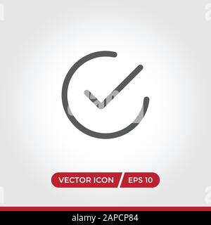 Checked icon vector. Simple checked sign in modern design style for web site and mobile app. EPS10 Stock Vector
