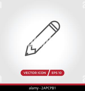 Pencil icon vector. Simple pencil sign in modern design style for web site and mobile app. EPS10 Stock Vector