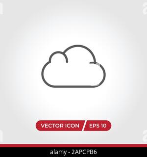 Cloud icon vector. Simple cloud sign in modern design style for web site and mobile app. EPS10 Stock Vector