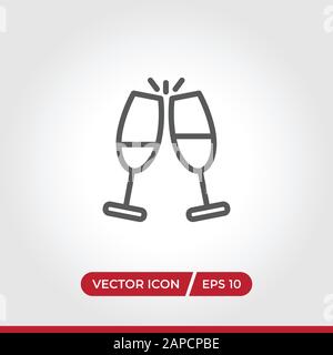 Cheers icon vector. Simple cheers sign in modern design style for web site and mobile app. EPS10 Stock Vector