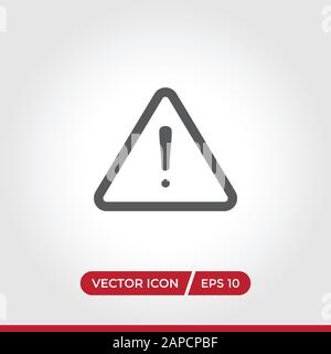 Warning icon vector. Simple warning sign in modern design style for web site and mobile app. EPS10 Stock Vector