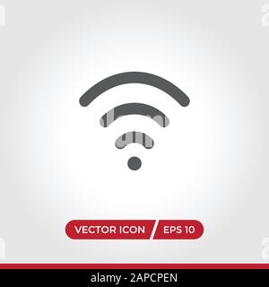 Wifi signal icon vector. Simple wifi signal sign in modern design style for web site and mobile app. EPS10 Stock Vector