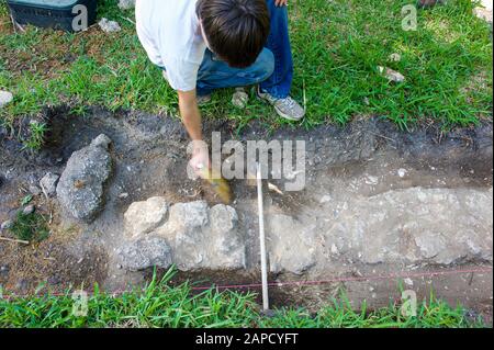 Archaeological excavation. St. Augustine, Florida Stock Photo
