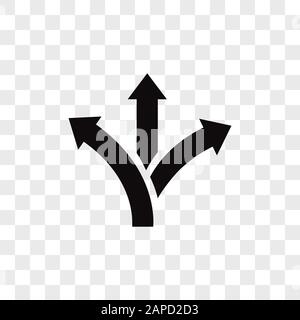 Three way direction arrow vector icon in modern design style for web site and mobile app Stock Vector