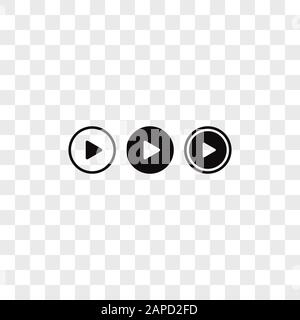 Play buttons vector icon in modern design style for web site and mobile app, outline and filled play symbols Stock Vector