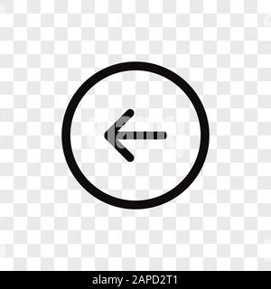 Left arrow, Back button vector icon in modern design style for web site and mobile app Stock Vector