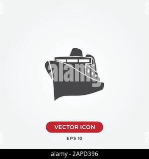 Ship vector icon in modern design style for web site and mobile app Stock Vector