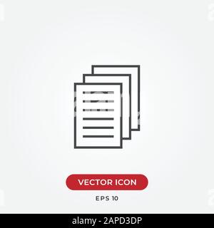 Documents vector icon in modern design style for web site and mobile app Stock Vector