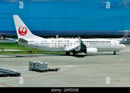 Japan Transocean Air, JTA, Boeing, B-737/800, JA03RK, Karate Livery, Taxi to TO, Naha Airport, Naha, Okinawa, Ryukyu Islands, Japan