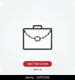 Briefcase vector icon in modern design style for web site and mobile app Stock Vector
