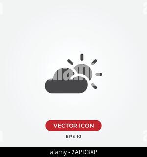 Cloudy vector icon in modern design style for web site and mobile app Stock Vector