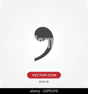 Comma vector icon in modern design style for web site and mobile app Stock Vector