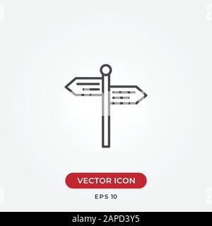 Signpost vector icon in modern design style for web site and mobile app Stock Vector