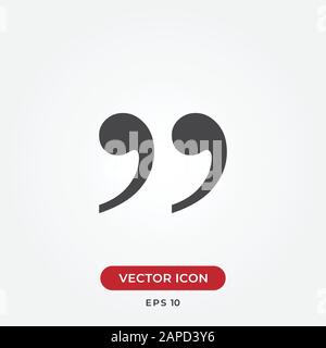 Quote vector icon in modern design style for web site and mobile app Stock Vector