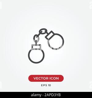 Handcuffs vector icon in modern design style for web site and mobile app Stock Vector