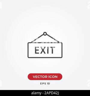 Exit vector icon in modern design style for web site and mobile app Stock Vector