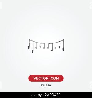 Music notes vector icon in modern design style for web site and mobile app Stock Vector