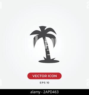 Palm tree vector icon in modern design style for web site and mobile app Stock Vector