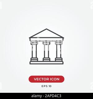 Museum vector icon in modern design style for web site and mobile app Stock Vector