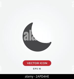 Moon vector icon in modern design style for web site and mobile app Stock Vector