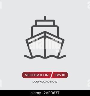 Ship vector icon in modern design style for web site and mobile app Stock Vector