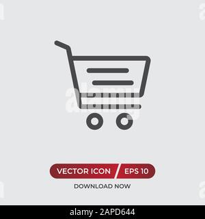 Shopping cart vector icon in modern design style for web site and mobile app Stock Vector