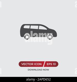Minivan vector icon in modern design style for web site and mobile app Stock Vector