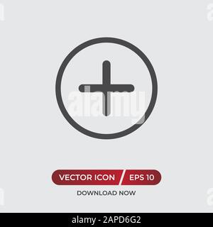 Plus vector icon, add symbol in modern design style for web site and mobile app Stock Vector