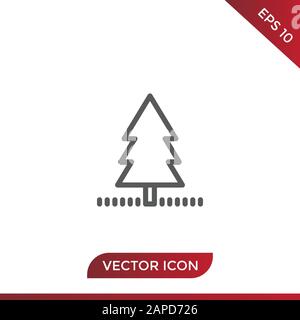 Pine tree vector icon Stock Vector