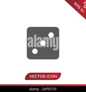 Dice number three icon Stock Vector