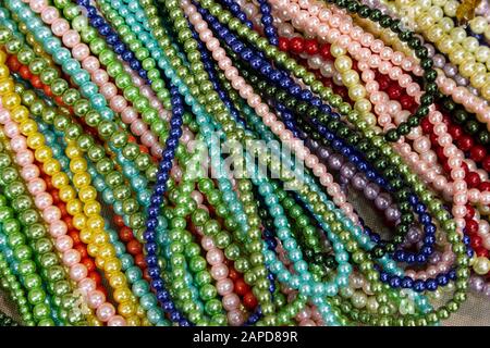 colorful beads background. Shiny beads surface.Handicraft and hobby  concept.Shimmering beautiful texture. set of beads Stock Photo - Alamy