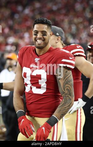 San Francisco 49ers tight end Levine Toilolo (83) celebrates