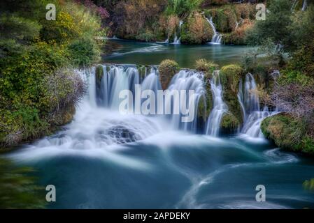 Krka Waterfalls in national park Stock Photo