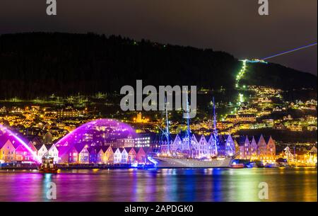 Bergen in Norway celebrating its 950 year anniversary. Stock Photo