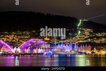 Bergen in Norway celebrating its 950 year anniversary. Stock Photo