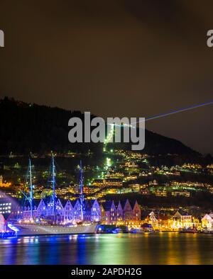 Bergen in Norway celebrating its 950 year anniversary. Stock Photo