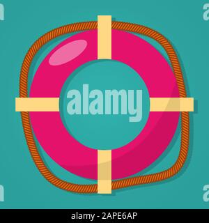 lifebuoy preserver with rope isolated vector illustration Stock Vector