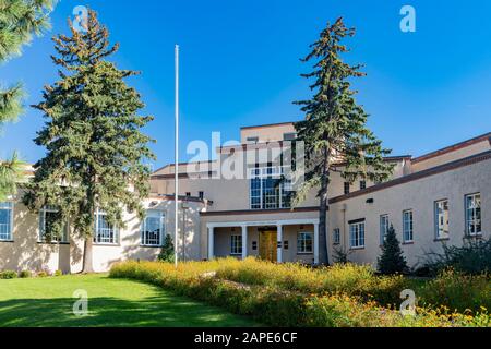 Exterior view of the Supreme Court Justice at Santa Fe, New Mexico Stock Photo