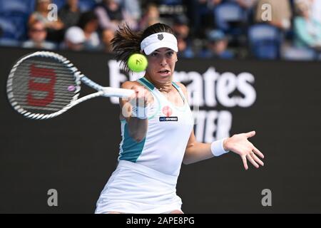 Melbourne, Australia. 23rd Jan, 2020. AJLA TOMLJANOVIC (AUS) in action against GARBINÌƒE MUGURUZA (ESP) on Rod Laver Arena in a Women's Singles 2nd round match on day 4 of the Australian Open 2020 in Melbourne, Australia. Sydney Low/Cal Sport Media. MUGURUZA won 63 36 63. Credit: csm/Alamy Live News Stock Photo