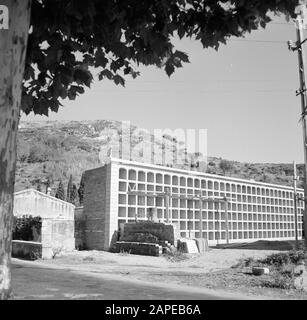 Village life and landscapes on the Catalan coast Description: Cemeteries in the cemetery of a Catalan village Date: undated Location: Catalonia, Spain Keywords: cemeteries Stock Photo