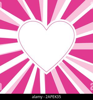 Pink flare with a heart. Abstract romantic background with glowing